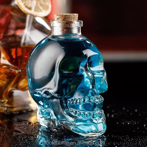 Fábrica Ofrece Botellas <span class=keywords><strong>de</strong></span> Vino <span class=keywords><strong>de</strong></span> Vidrio con Forma <span class=keywords><strong>de</strong></span> <span class=keywords><strong>Calavera</strong></span> <span class=keywords><strong>de</strong></span> 750 ml Personalizadas con Corcho a Bajo <span class=keywords><strong>Precio</strong></span> en Existencia - Product Image 3