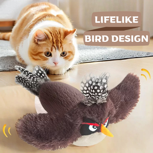 2025 plus récent battement gazouillement <span class=keywords><strong>chat</strong></span> jouet oiseau <span class=keywords><strong>forme</strong></span> <span class=keywords><strong>chat</strong></span> automatique mobile jouet avec cataire - Product Image 3