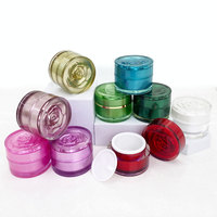 Contenants de luxe à double paroi pour soins de la peau 5g 10g 15g 20g 30g 50g, pot à crème en plastique acrylique nacré avec capuchon rose