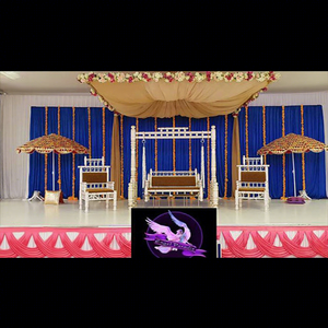ชุดชิงช้าแต่งงานดีไซน์สุดหรู พร้อมร่ม วัสดุไม้ สีตามสั่ง ขนาดปรับแต่งได้ สำหรับตกแต่งเวทีเมห์นดี สหรัฐอเมริกา - Product Image 1