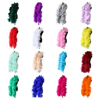 Boa de plumes plates de dinde teintes à chaud de 200g, en vrac, pour spectacle scénique, vêtement, bricolage et accessoires artisanaux
