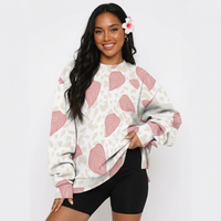 Sweat-shirts à capuche décontractés surdimensionnés pour femmes, motif oiseau Iwa Hawaï, col rond, épaules tombantes, vente en gros