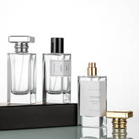 Flacon de parfum rectangulaire de 50 ml, flacon en verre pour parfums