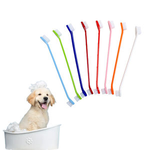 Ensemble de brosses à dents <span class=keywords><strong>pour</strong></span> animaux de compagnie (chats et chiens) à double tête en PP, en gros d'usine, en stock, faible MOQ, <span class=keywords><strong>pas</strong></span> <span class=keywords><strong>cher</strong></span> - Product Image 1
