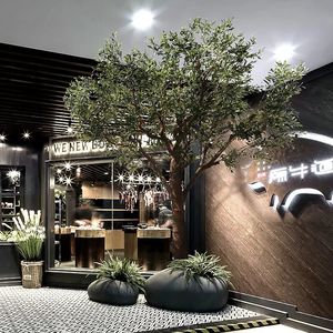 Hight quality fiber glass custom high simulation plastic outdoor indoor large artificial fake olive tree