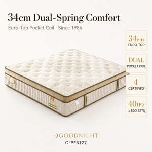ที่นอนเสริมโรงแรม OEM ODM เป็นมิตรกับสิ่งแวดล้อม ทนทาน ได้รับมาตรฐาน BS7177 CertiPUR-US ระดับ 5 ดาว พร้อมสปริงแบบพ็อกเก็ตสปริง สำหรับห้องนอน เฟอร์นิเจอร์บ้าน - Product Image 1
