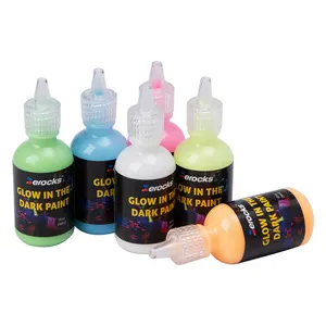 Glow in the dark paint - 30ml - Set of 12 colors - Textile paint for clothes, t-shirts, bags, shoes & canvas