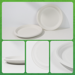 Meilleures ventes : <span class=keywords><strong>Vaisselle</strong></span> jetable <span class=keywords><strong>écologique</strong></span> de 9 pouces, personnalisable, biodégradable, compostable, en amidon de maïs, avec logo imprimé - Product Image 3