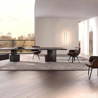 Chaise de salle à manger pivotante en cuir italien moderne avec dossier, fauteuil rembourré minimaliste de luxe, pieds en métal pour la maison, l'hôtel, la villa