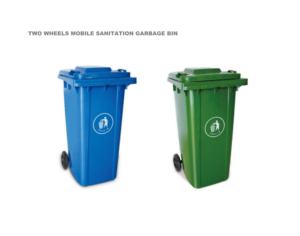 حاوية قمامة بلاستيكية متحركة بعجلات سعة 120 لتر، متوافقة مع معيار EN840، للاستخدام الخارجي في مراكز التسوق والمدارس والمستشفيات - Product Image 4