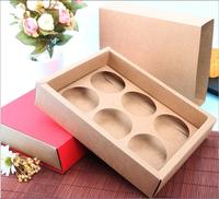 Vente en gros de boîtes en papier kraft de luxe pour gâteaux, chocolats et aliments, avec 6 compartiments intérieurs, personnalisables, fabrication OEM, finition mate, couvercle ouvrant