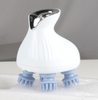 Masseur Électrique pour Cuir Chevelu avec 4 Dispositifs en Silicone, 5 Modes de Massage, Batterie 1000 mAh, Matériau Étanche pour Utilisation avec le Shampoing
