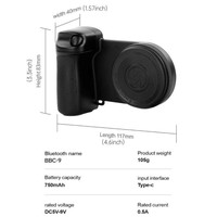 Poignée magnétique pour appareil photo de smartphone avec déclencheur, lumière d'appoint pour selfies et utilisation sur lit, batterie 750 mAh, entrée Type-C pour Android