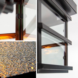Outdoor Hexagonal Flush Mount Light Gold Body Stainless Steel Frame <b>Glass</b> <b>Shade</b> E26 LED 3500K Warm White AC 220V Adjustable - Product Image 3