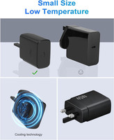 Chargeur mural PD Type-C 45W, prise UK, adaptateur d'alimentation à charge rapide, port USB-C unique, chargeur portable pour téléphone et ordinateur portable