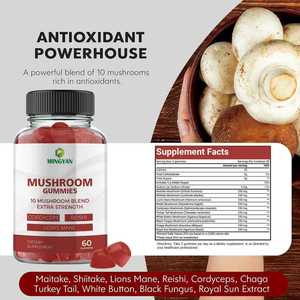 OEM/ODM suplemen Herbal Gummies 10 campuran jamur untuk dewasa mendukung fungsi otak & manfaat memori - Product Image 2