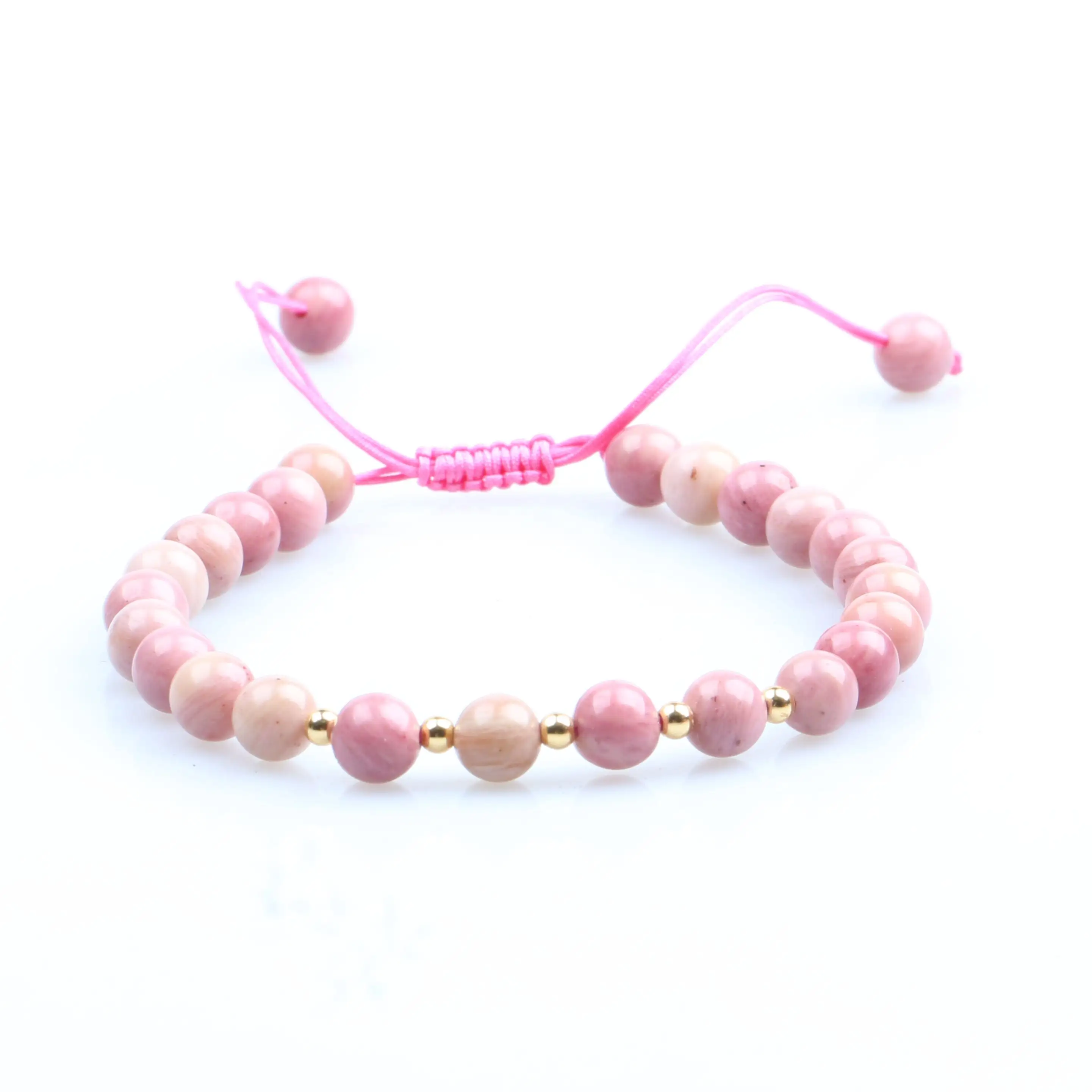 2024 rosa kristall-armband rosa modeschmuck verstellbare armbänder für mädchen handgewebtes verstellbares perlen-armband für mädchen