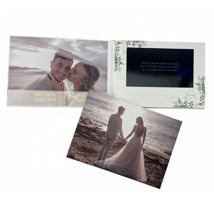 Hochzeit LCD-Video-Versandkasten Broschüre / Digitales LCD-Video-Buch 7 Zoll / LCD-Video-Einladung Grußkarte / Postkarte Geschenkkarte