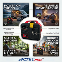 Générateur d'essence portable silencieux 12V 1,8KW 24V avec démarrage à distance, pour extérieur et intérieur, chargeur de batterie 1800W pour camping-car, bateau, camion, camping