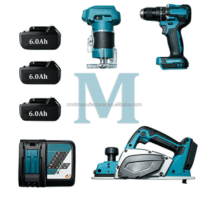 Kit combiné de <span class=keywords><strong>menuiserie</strong></span> MKT 18V LXT 3 pièces : perceuse, défonceuse, dégauchisseuse à bois, 3 batteries 6Ah et chargeur rapide intelligent - Product Image 1