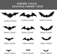 Vente en gros Autocollant chauve-souris 3D en PVC Ensemble de décoration murale d'Halloween pour bar d'Halloween Décoration de maison hantée Ornement de fête