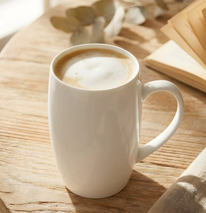 แก้วมัคเซรามิกสีขาวบริสุทธิ์ขนาดใหญ่ พิมพ์โลโก้ได้ เป็นมิตรกับสิ่งแวดล้อม ปลอดสาร BPA ใช้กับเครื่องล้างจานได้ คุณภาพสูง สำหรับร้านอาหารและโรงแรม - Product Image 5