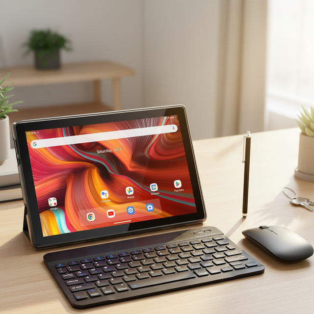 OEM Quad Core 8+128GB Rockchip IPS 1280x800 Keyboard Case Pen 10.1" Wi-Fi Business Tablet PC Android 13.0 6000mAh Battery USB