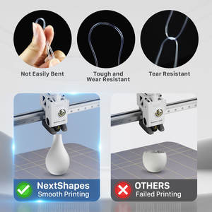 NextShapes Semelle intérieure de filament d'imprimante <span class=keywords><strong>3D</strong></span> à grande vitesse <span class=keywords><strong>Impression</strong></span> Fdm Flex HF <span class=keywords><strong>TPU</strong></span> 95A 1.75Mm 1Kg Filament <span class=keywords><strong>TPU</strong></span> transparent flexible - Product Image 3
