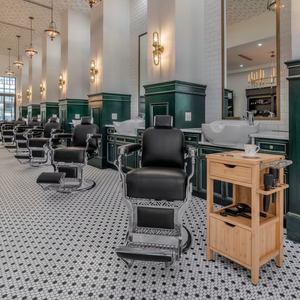Custom Portable Modern Luxury Wood Hair Salon <b>Work</b> <b>Stand</b> with Multiple Storage Space Eco-Friendly for Dining & Hotel Use - Product Image 3