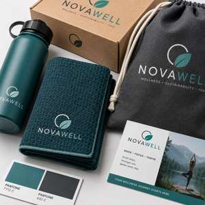 Set de Regalo Ecológico Personalizado con Logotipo para el Bienestar de los Empleados, con Botella Deportiva, Toalla de Yoga, Bolsa Reciclada y Tarjeta - Product Image 4