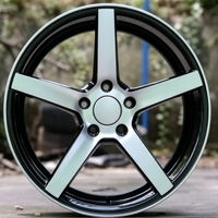 RUNLUN15/16/17/18 Lebar 7.0/7.5/8.0 CPD100/114.3/112 ET40 Baru Hitam Finishing Mesin Lima Palang Velg Aluminium Universal