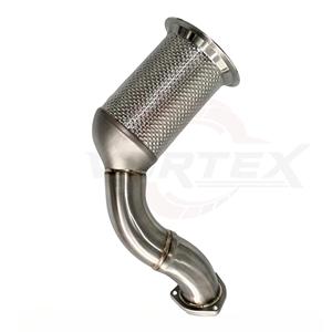 Tuyau de descente en acier inoxydable Vortex avec bouclier thermique pour Porsche Cayenne 958 4.8T Turbo avec kit de raccordement à bride et gaine thermique - Product Image 5