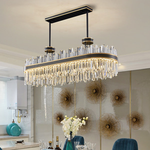 Zeal Lighting Modern Black Gold Crystal Ring Pendant <b>Light</b> Remote Control for <b>Dining</b> Table Middle Chandeliers Pendant <b>Lights</b> - Product Image 2