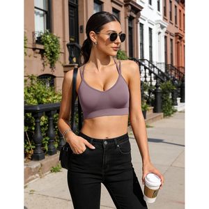 Sports Bras For Women Strappy Cross Back Medium Support <b>Padded</b> Workout Bra Breathable Quick Dry Yoga Fitness <b>Running</b> 3 Pack - Product Image 5