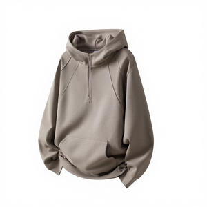 <span class=keywords><strong>Felpa</strong></span> Invernale in Pile Antipiega con Collo a Cappuccio, Mezza Zip e Tasche a Marsupio, Fantasia Personalizzabile per <span class=keywords><strong>Uomo</strong></span> e Donna - Product Image 1