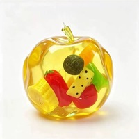 Jumbo Squishy Pomme Transparente Assortie, Jouet Anti-Stress à Presser, Extensible et Doux, pour Adolescents et Adultes