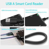 Lecteur de cartes à puce CAC 6 ports, adaptateur USB Type DOD pour cartes SIM/SD/TF/MS/M2/ID/IC, compatible Windows/Linux/Unix/MacOS X