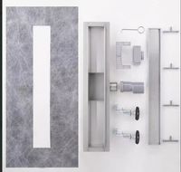 Drain de douche linéaire OEM 60x7cm, drain de sol rectangulaire pour douche, couvercle encastrable pour carrelage, drain de sol dissimulé en acier inoxydable 304 pour salle de bain