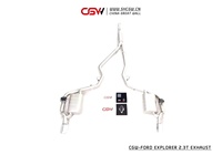 Silencieux d'échappement à haute pression, en acier inoxydable et avec double embouts en Fiber de carbone, pour Ford Explorer 2.3T, MY 2020