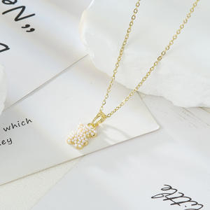 Moda Vintage da donna Set di gioielli in rame placcato oro 18K luce di lusso orecchini collana di perle per regali all'ingrosso - Product Image 1