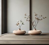Vas Meja Keramik Porselen Antik Gaya Jepang Wabi-Sabi Berkualitas Tinggi, Dibakar di Tungku, Dekorasi Rumah Vintage Shabby