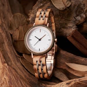 Montre en bois de style Mori Conception chanfreinée à la coupe des ongles Chronographe de <span class=keywords><strong>marche</strong></span> inversée simple à trois points Mouvement à quartz Cadran pointeur - Product Image 3