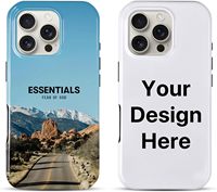 Coque vierge de haute qualité 2-en-1 en TPU et PC, avec revêtement par sublimation, finition brillante/mate, bouton ouvert/fermé, personnalisable pour iPhone 16 17