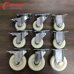 Roulettes industrielles de moyenne capacité 3/4/5 pouces, roulettes en polyoléfine/nylon avec frein, roulement à billes pivotant, OEM - Product Image 2