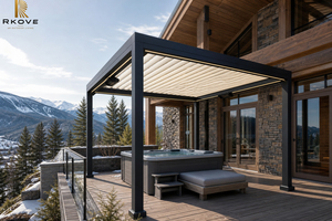 Pérgola Independiente RKOVE Heater Ready de 5x5m con Iluminación LED, Refugio Cálido para Terraza de Spa en la Montaña, Aluminio RK-S1 - Product Image 4