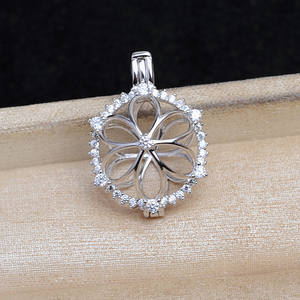 Accesorios de Joyería de Plata 925 para DIY, Cuentas sin Ojo, Colgante con Base Vacía 5840, Producto Semiterminado, Cuentas de 12-14mm, 3mm - Product Image 4