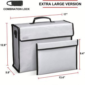 Silicone Fireproof and Waterproof File Money Holder Folder Shape <b>Document</b> <b>Bag</b> with Lock for Secure Storage - Product Image 5