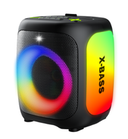 Boîte de subwoofer de 4 pouces amplifiée avec lumière LED colorée clignotante, enceintes en plastique, boombox professionnelle 3