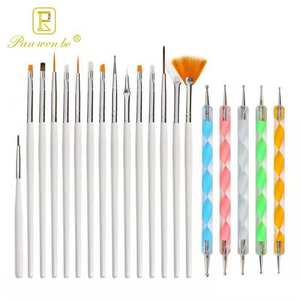 Juego de 15 Pinceles Profesionales para Uñas de Gel, Planos, de Nailon, para Arte de Uñas Acrílicas y Decoración/Dibujo, con 5 Pinceles de Puntos para Uñas - Product Image 4