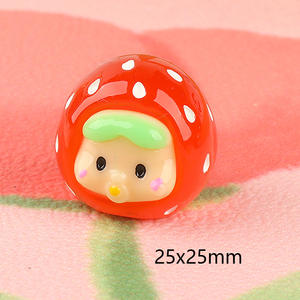 CHENXI Vente en gros de breloques en plastique rondes en forme de fruits 3D Kawaii qui brillent dans le noir, 9 couleurs, kit de décoration pour coque de téléphone DIY - Product Image 4
